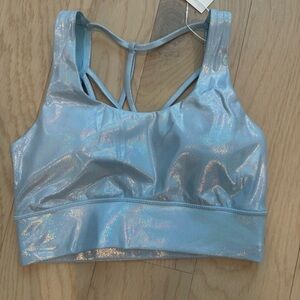 Crowned athletics ice blue prism sports bra